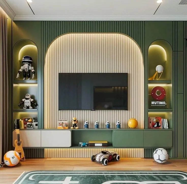 TV unit with built-in storage interior Amravati